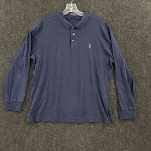 Polo Ralph Lauren Shirt Mens Large Blue Long Sleeve Classic Fit Pony Logo Cotton
